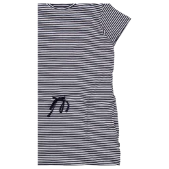 Carmen Dress Navy Stripes