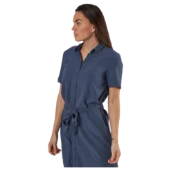 Cecilie Ss Long Dress Blue