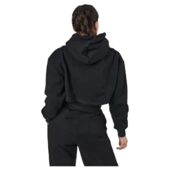 Chill Lounge Cropped Hoodie Black