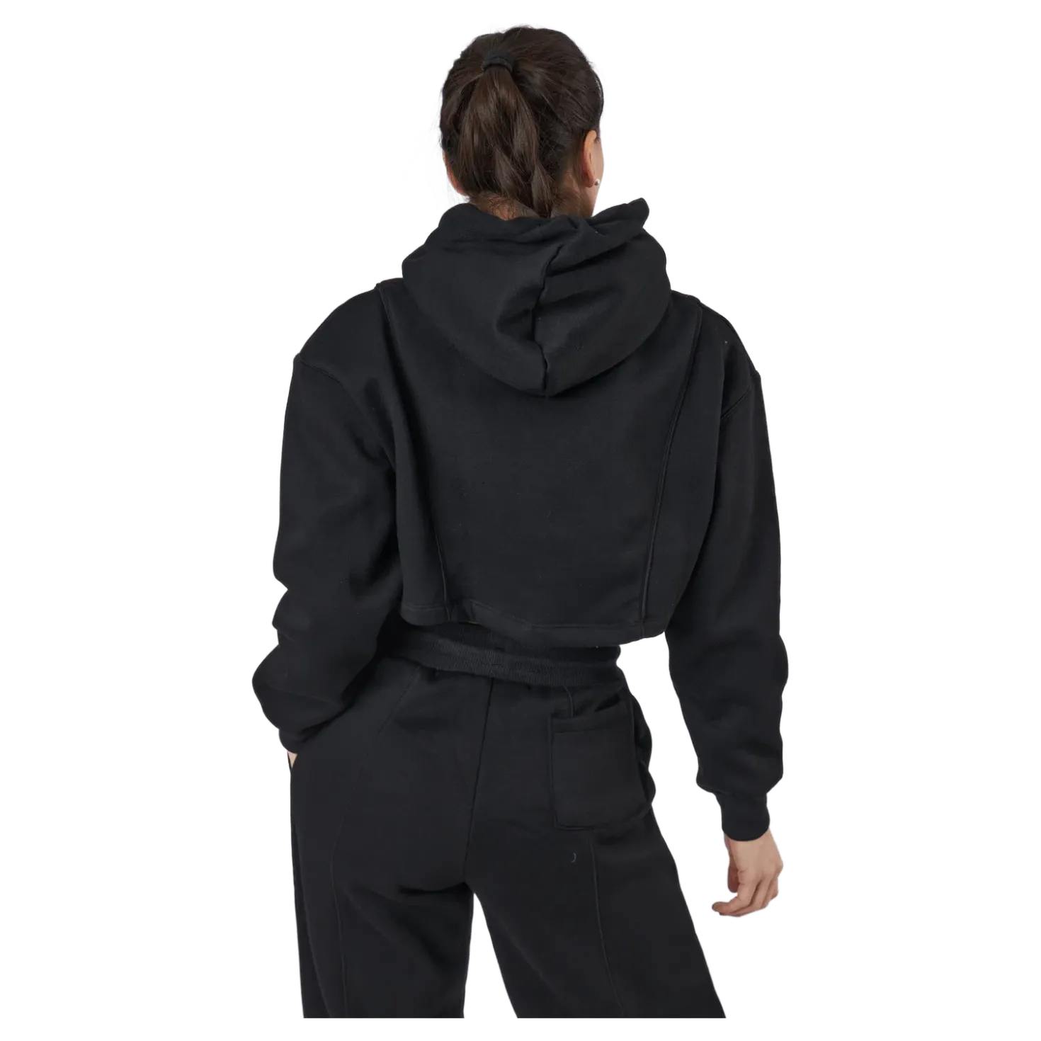 Chill Lounge Cropped Hoodie Black