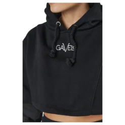 Chill Lounge Cropped Hoodie Black