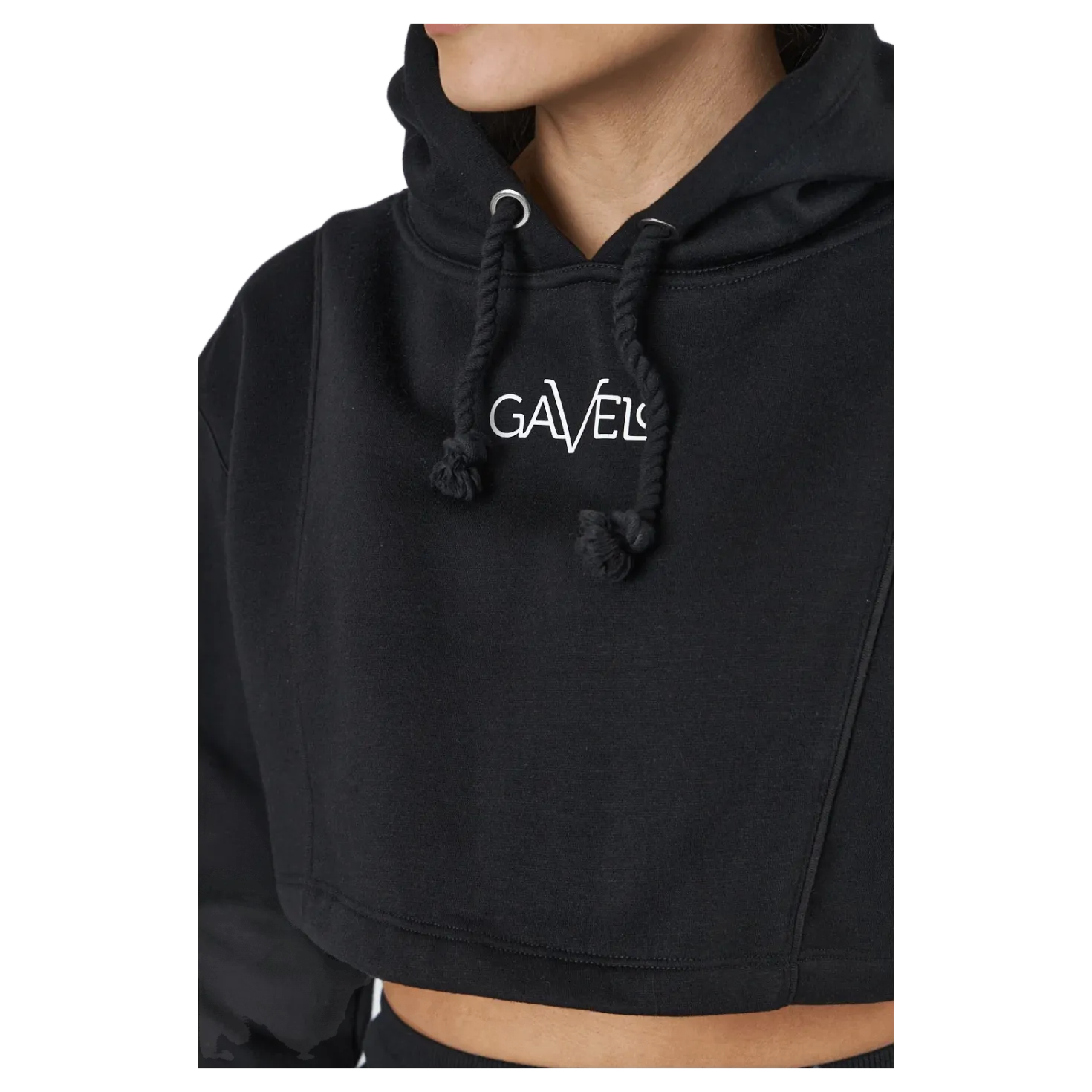 Chill Lounge Cropped Hoodie Black