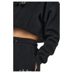 Chill Lounge Cropped Hoodie Black