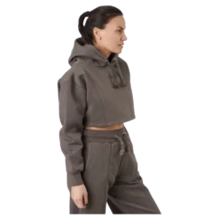 Chill Lounge Cropped Hoodie Taupe