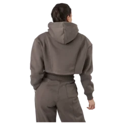 Chill Lounge Cropped Hoodie Taupe