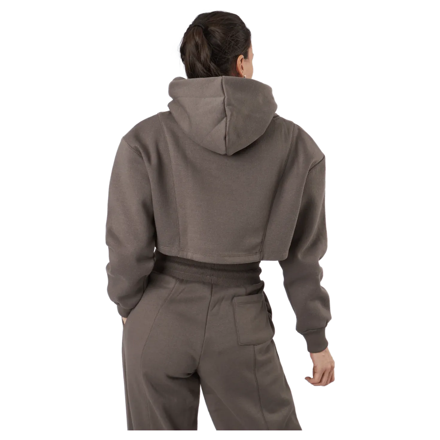 Chill Lounge Cropped Hoodie Taupe