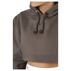 Chill Lounge Cropped Hoodie Taupe