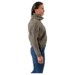 Chunky L/S Rollneck Pullover Beige
