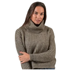Chunky L/S Rollneck Pullover Beige