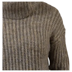 Chunky L/S Rollneck Pullover Beige