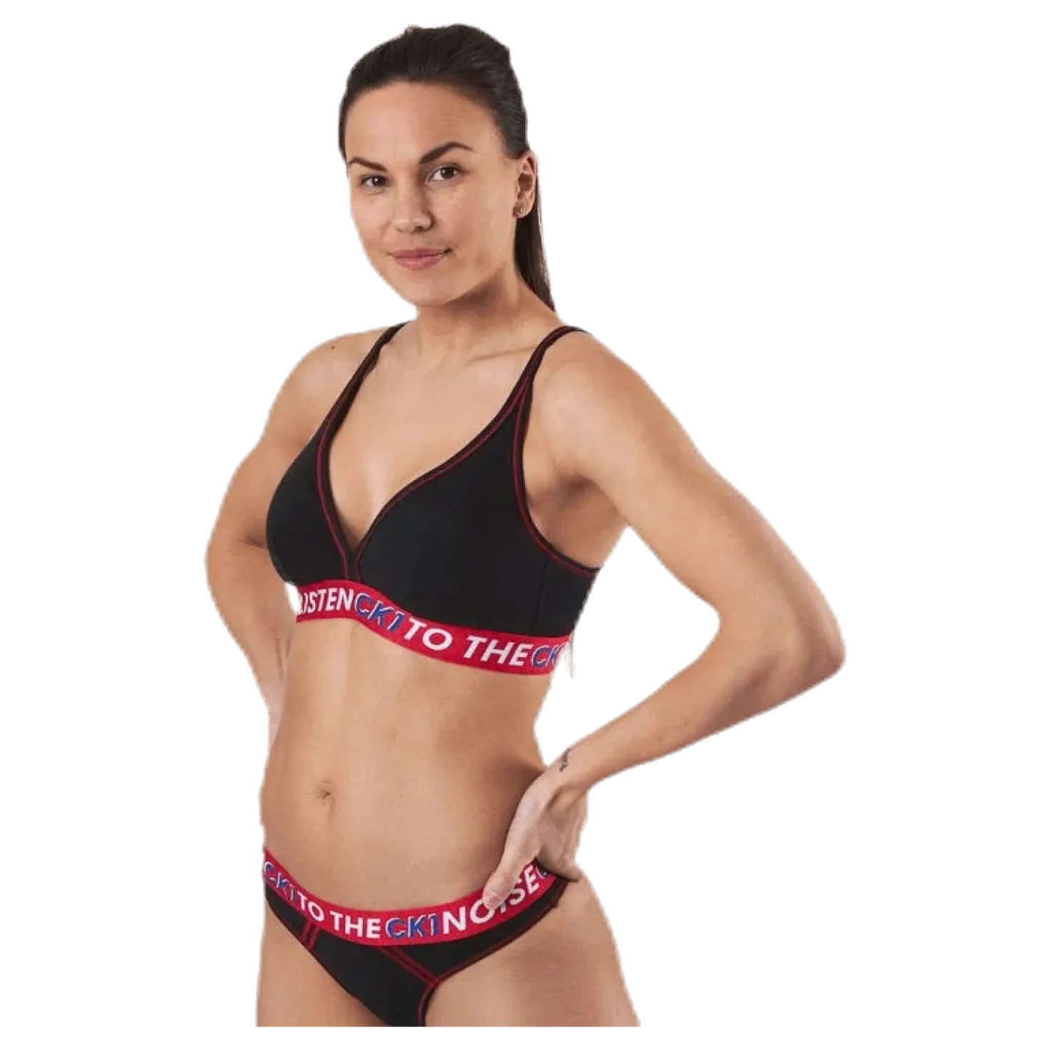 Ck One Listen Unlined Bralette Black/Red