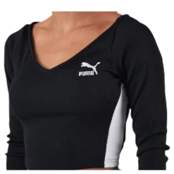 Classics Ribbed Longsleeve Cropped Top Black