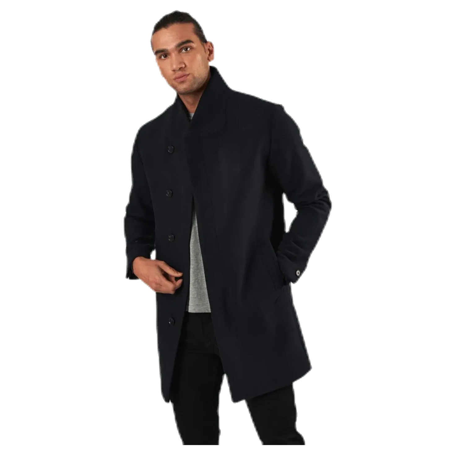 Collum Wool Coat Blue