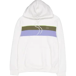 Colour-block Fleece Hoodie Flour/olive-delphinium