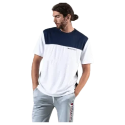 Colourblock Logo Tee White