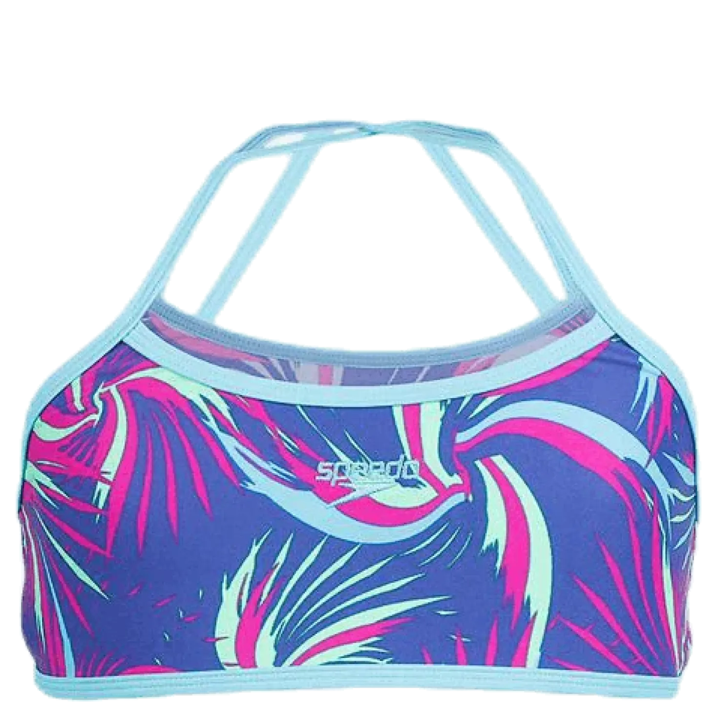 Colour Melt Allover Crop 2 Piece Blue
