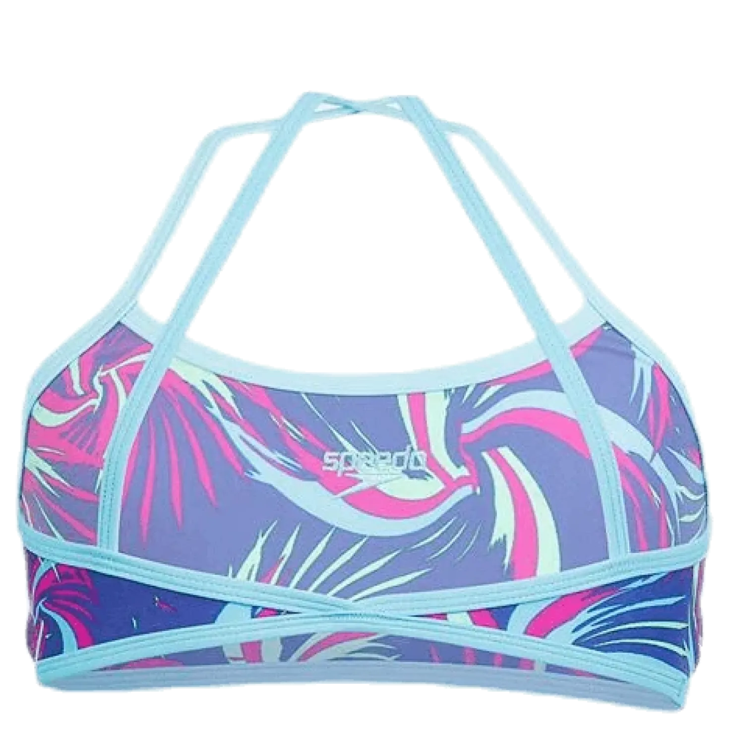 Colour Melt Allover Crop 2 Piece Blue