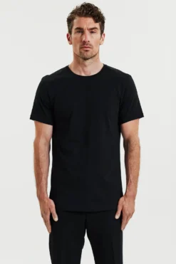Crew-Neck Lightweigth cotton 2-pack Black