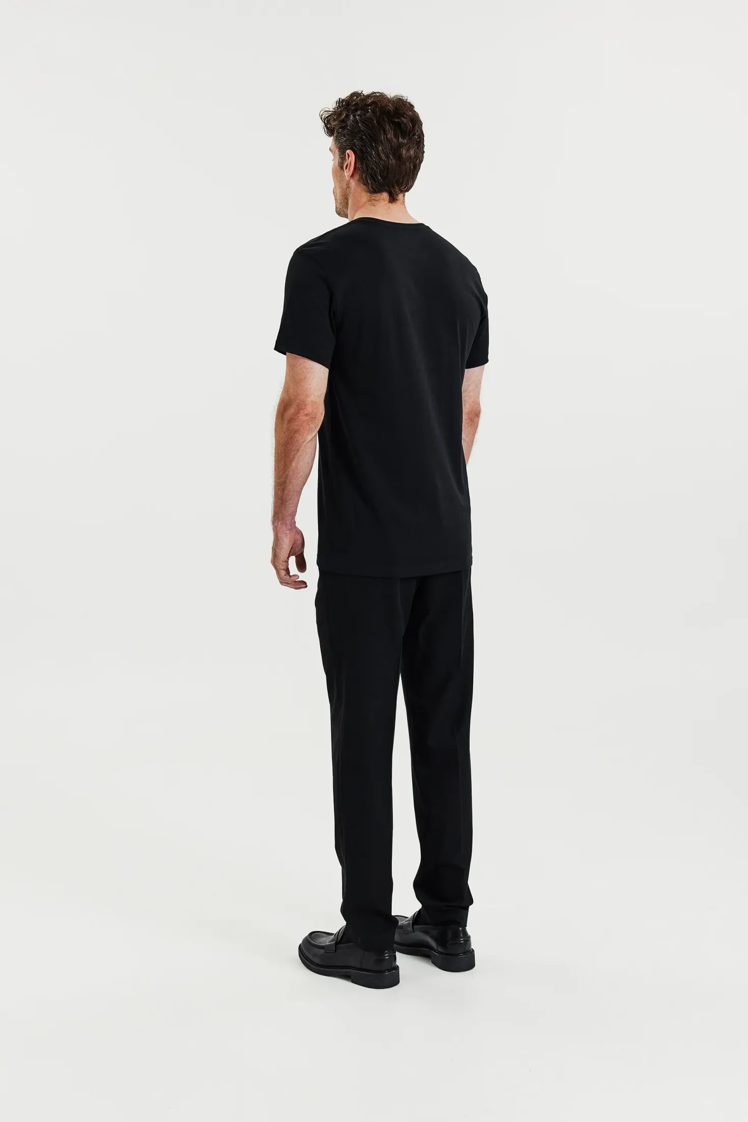Crew-Neck Lightweigth cotton 2-pack Black