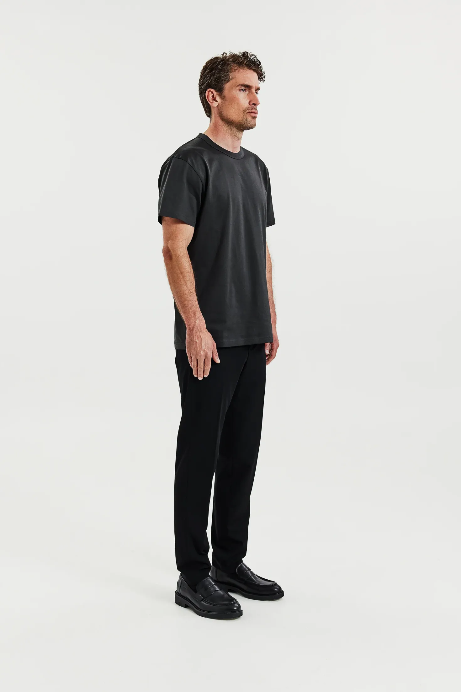 Crew-Neck Pima Charcoal