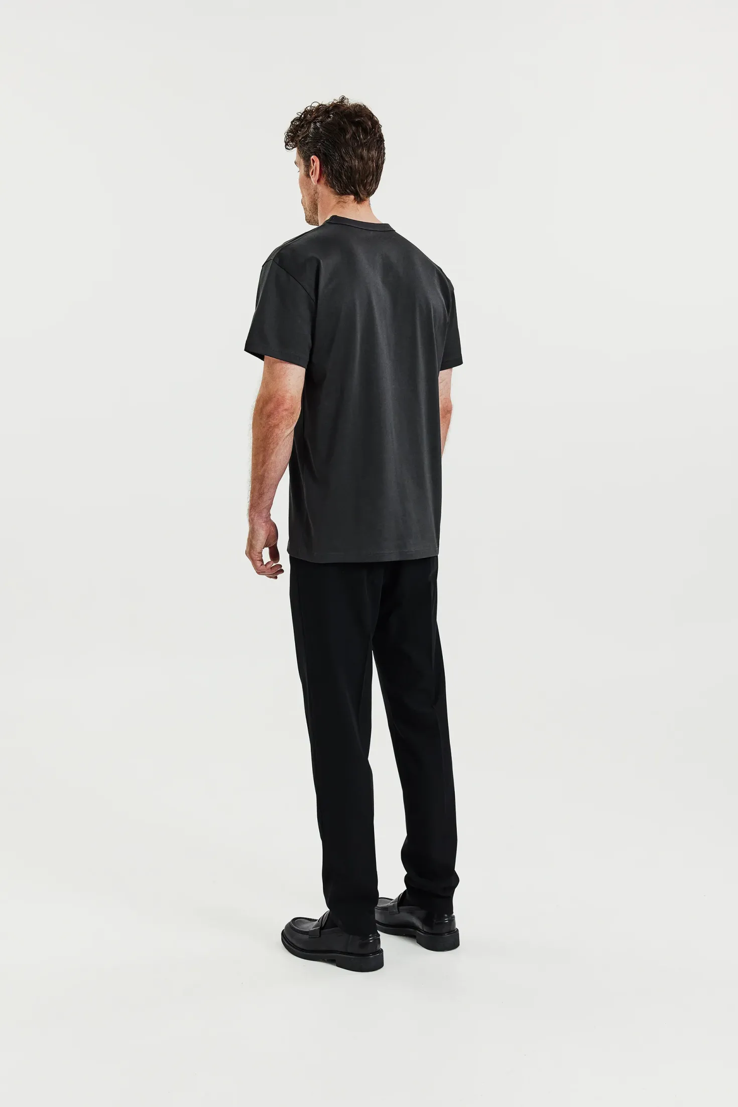 Crew-Neck Pima Charcoal