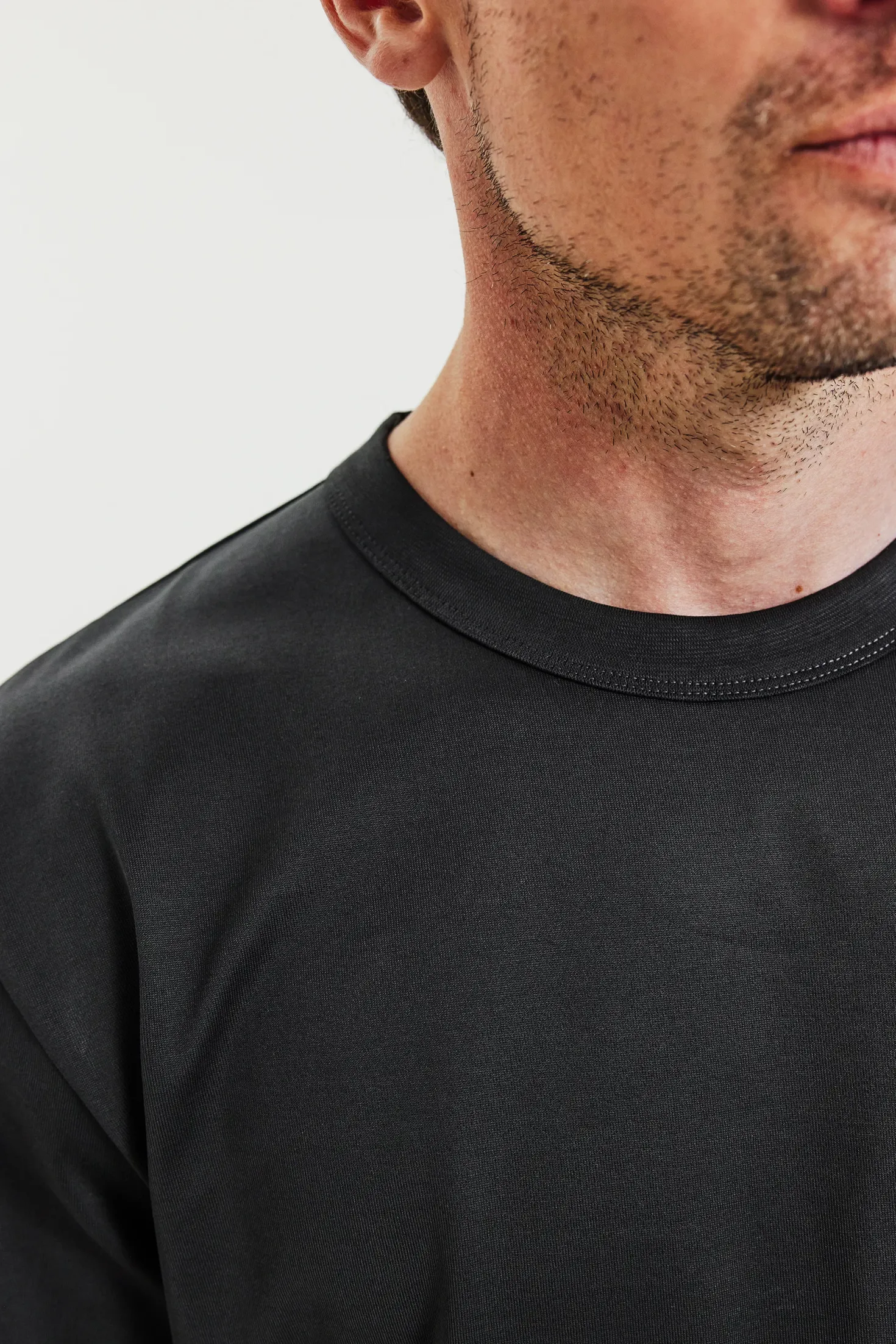 Crew-Neck Pima Charcoal