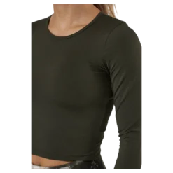 Crop Long Sleeve Forest Green