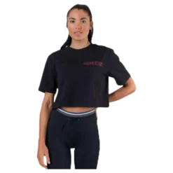 Cropped Short Sleeve T-Shirt Black