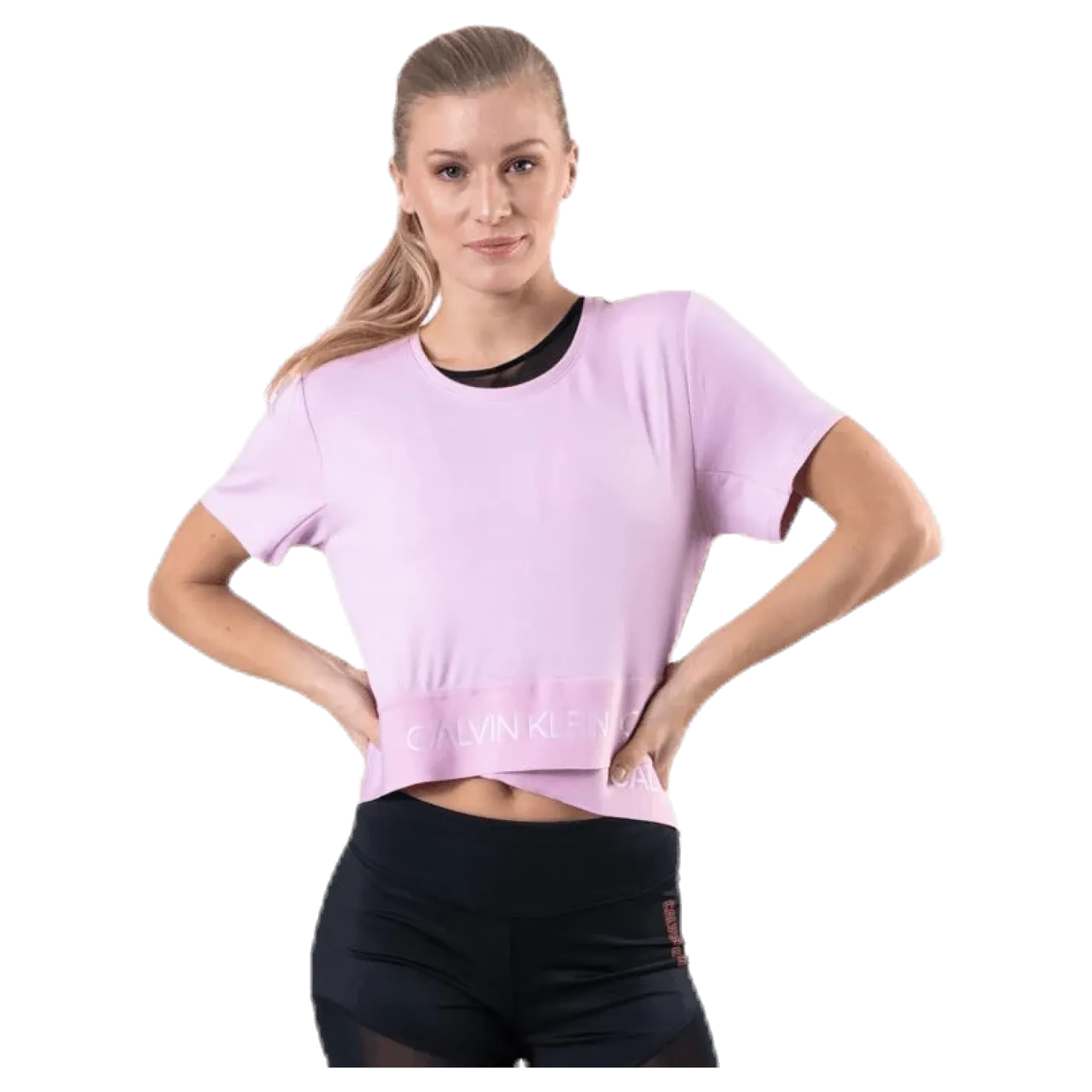 Cropped Short Sleeve T-Shirt Pink