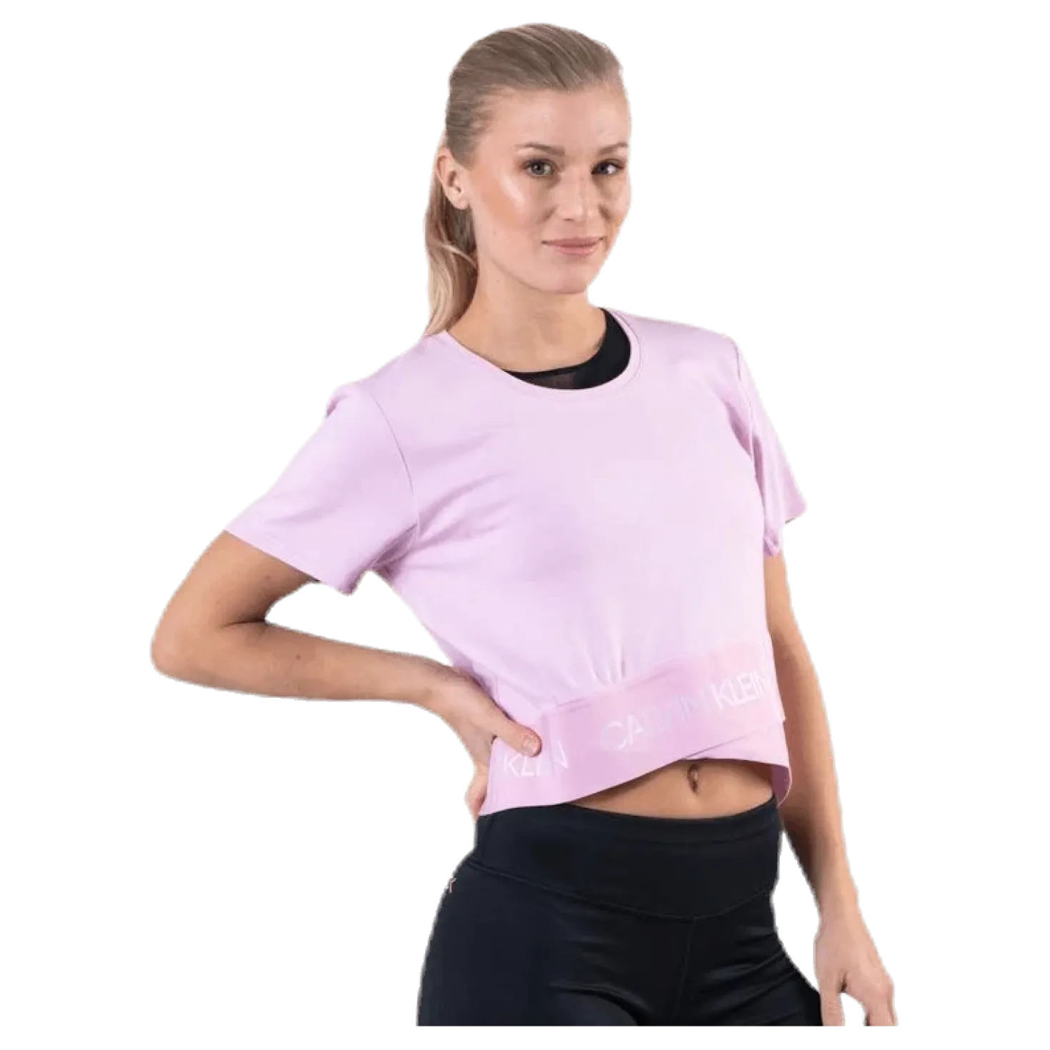 Cropped Short Sleeve T-Shirt Pink