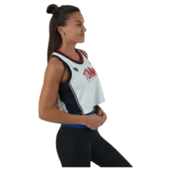 Crop Tommy Tank Top Blue/White
