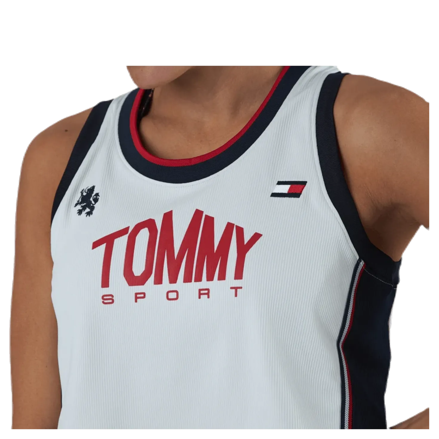 Crop Tommy Tank Top Blue/White