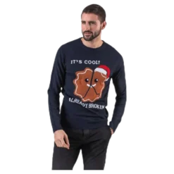 Crumble Knit Crew Neck Blue