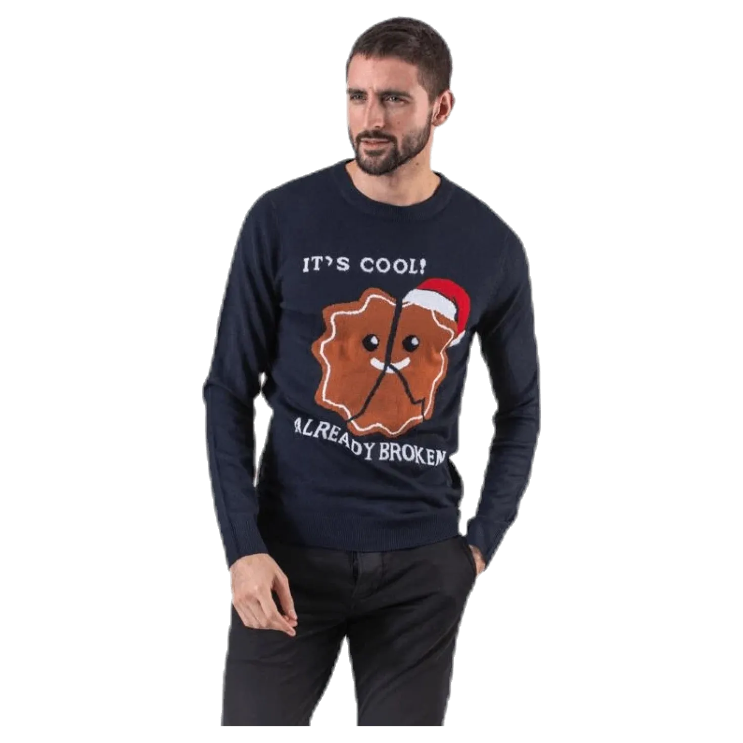 Crumble Knit Crew Neck Blue