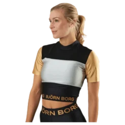 Cylie Cropped Tee Black/Gold