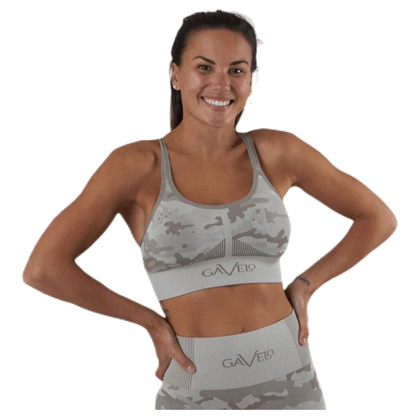 Desert Storm Camo Sports Bra Beige