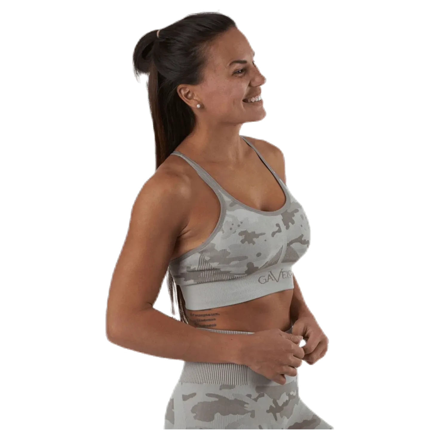 Desert Storm Camo Sports Bra Beige
