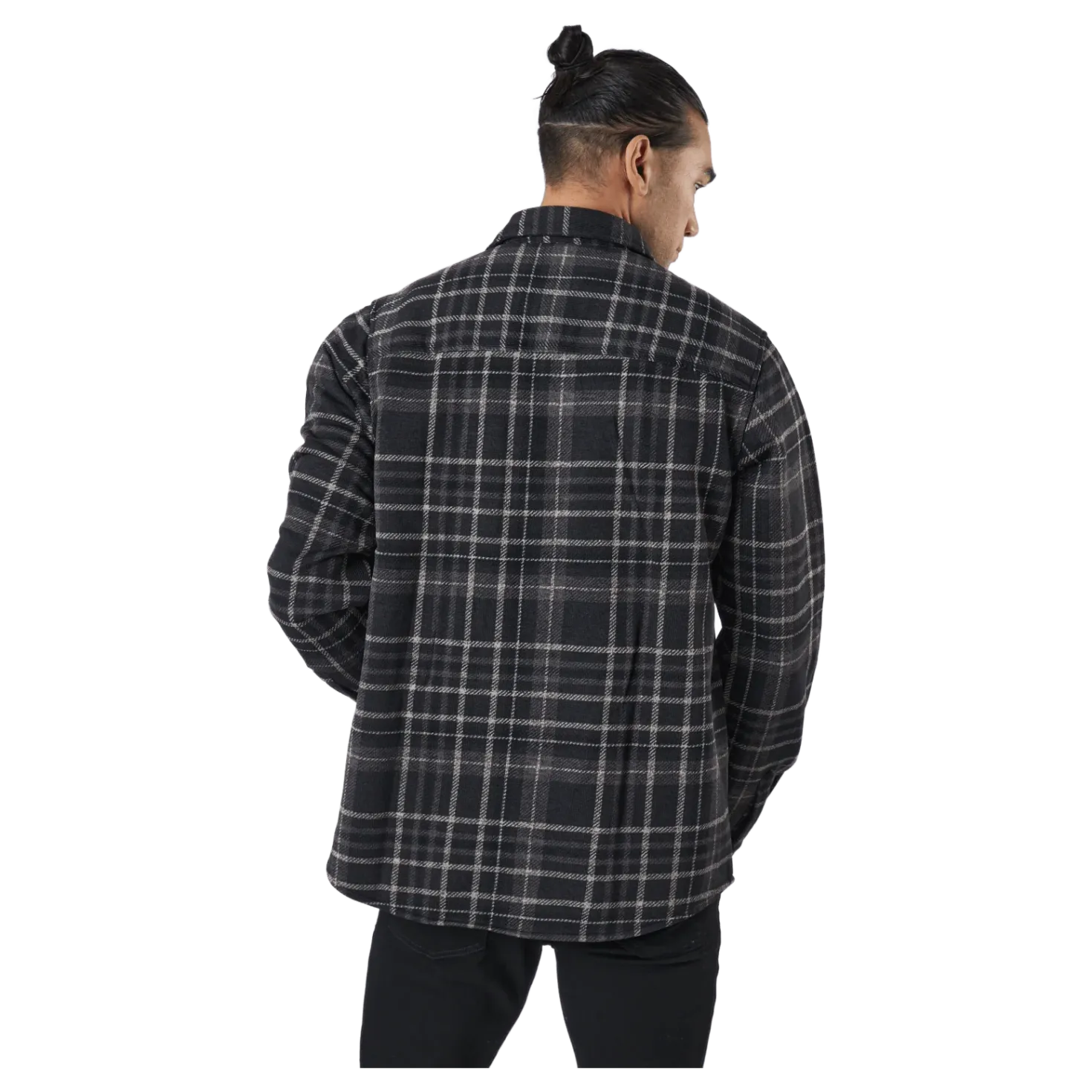 Dewey M Checked Fleece Shirt Black