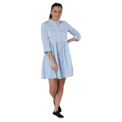 Ditte Life Stripe 3/4 Dress W White