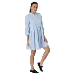 Ditte Life Stripe 3/4 Dress W White