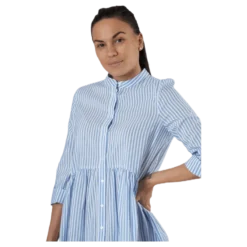 Ditte Life Stripe 3/4 Dress W White