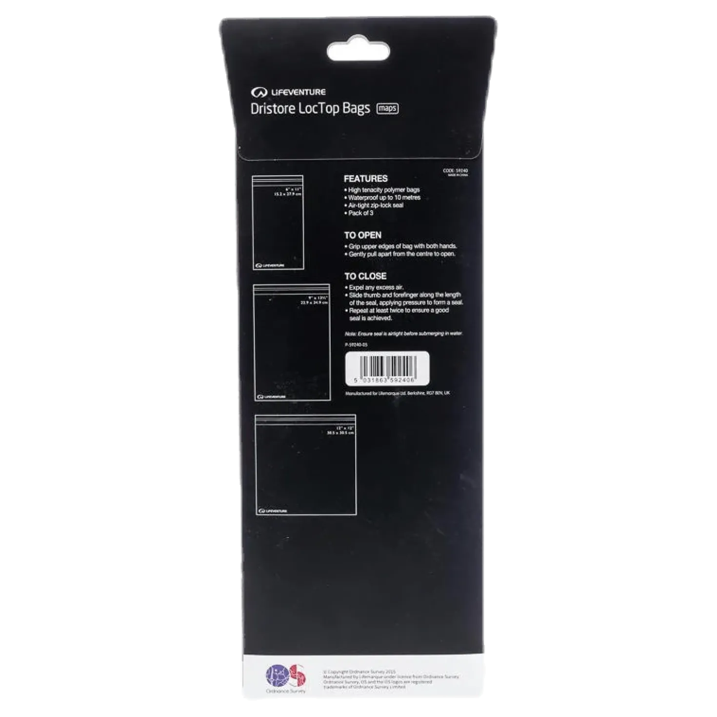 DriStore LocTop Bags - For Maps White/Black