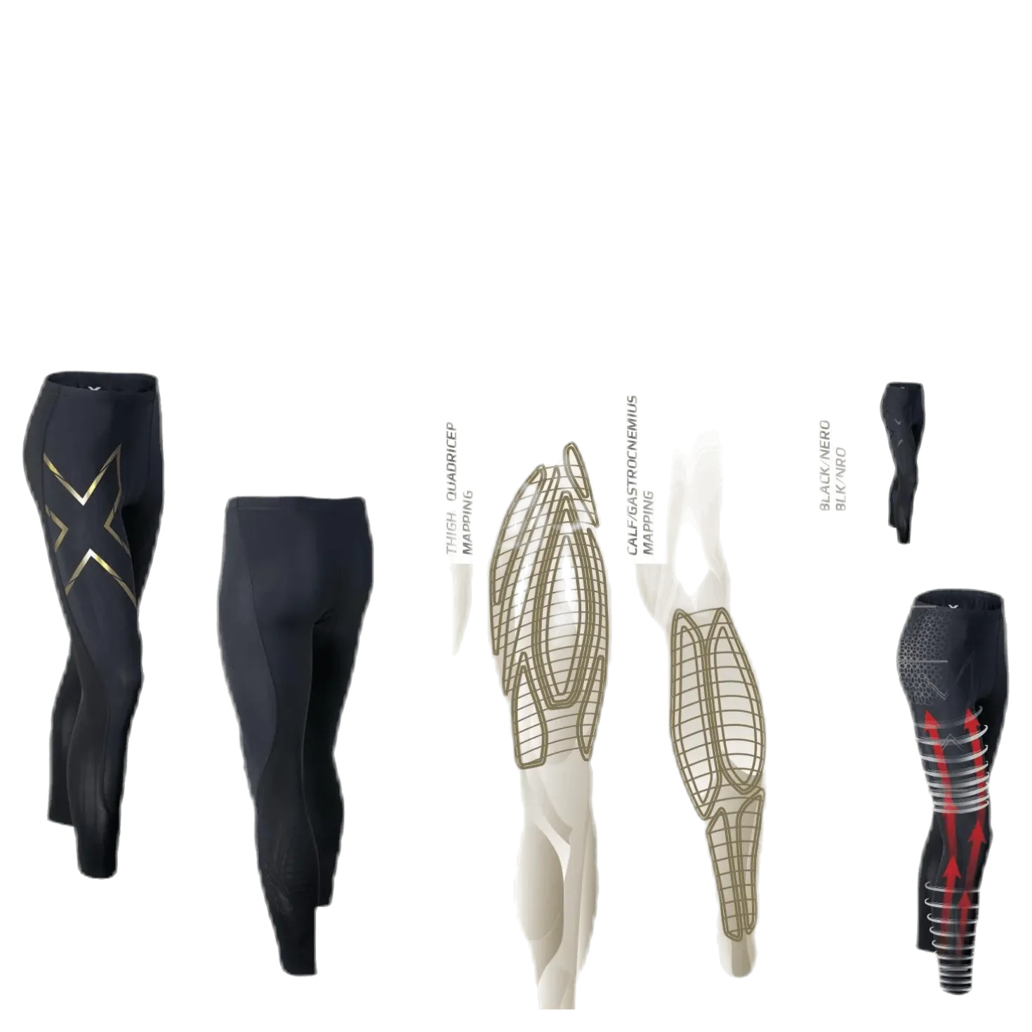 Elite MCS Compression Tights Black/Gold