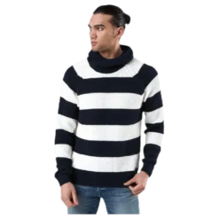 Emil Wrap Neck Blue/White