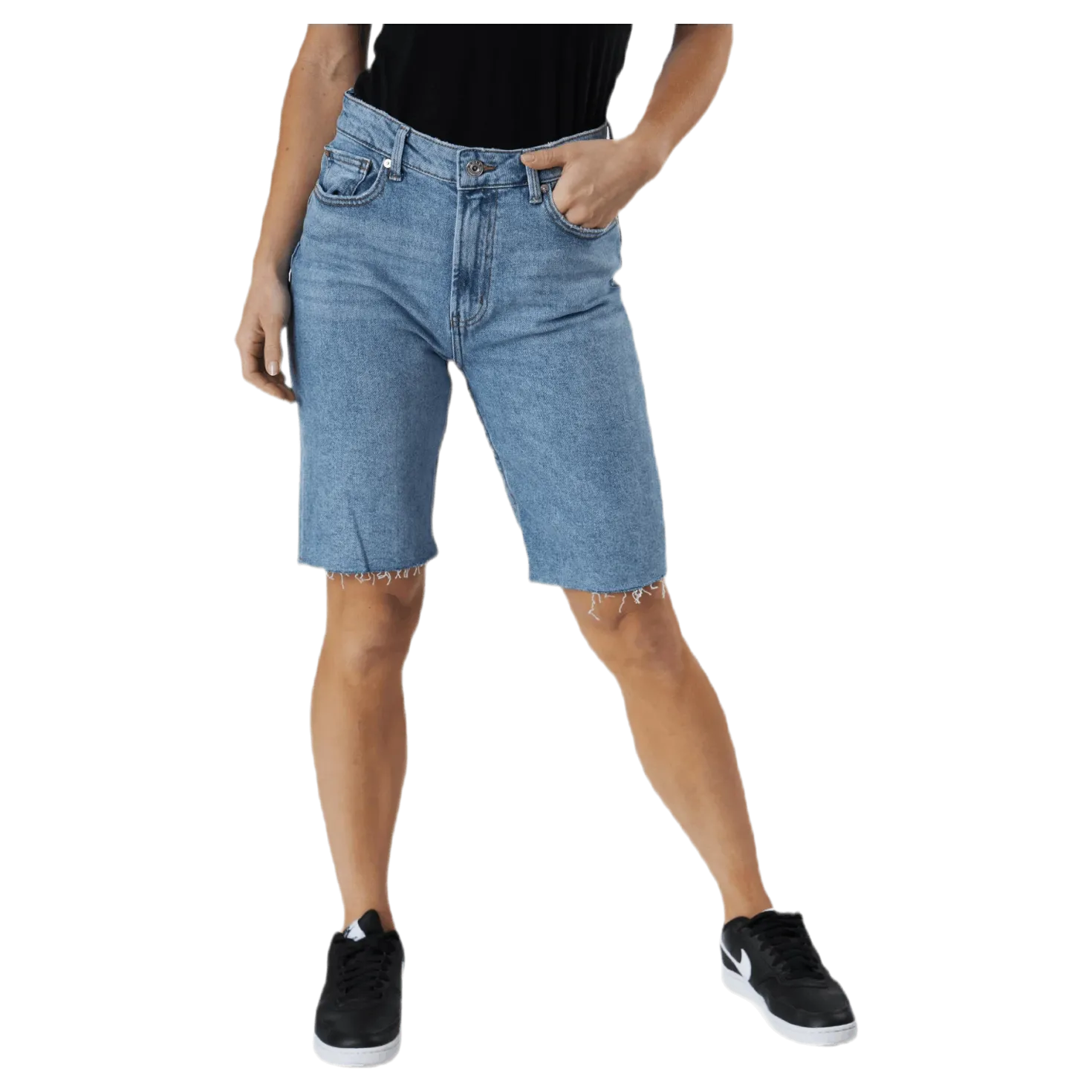Emily Hw Long Shorts Raw Bb Mas0051 Blue