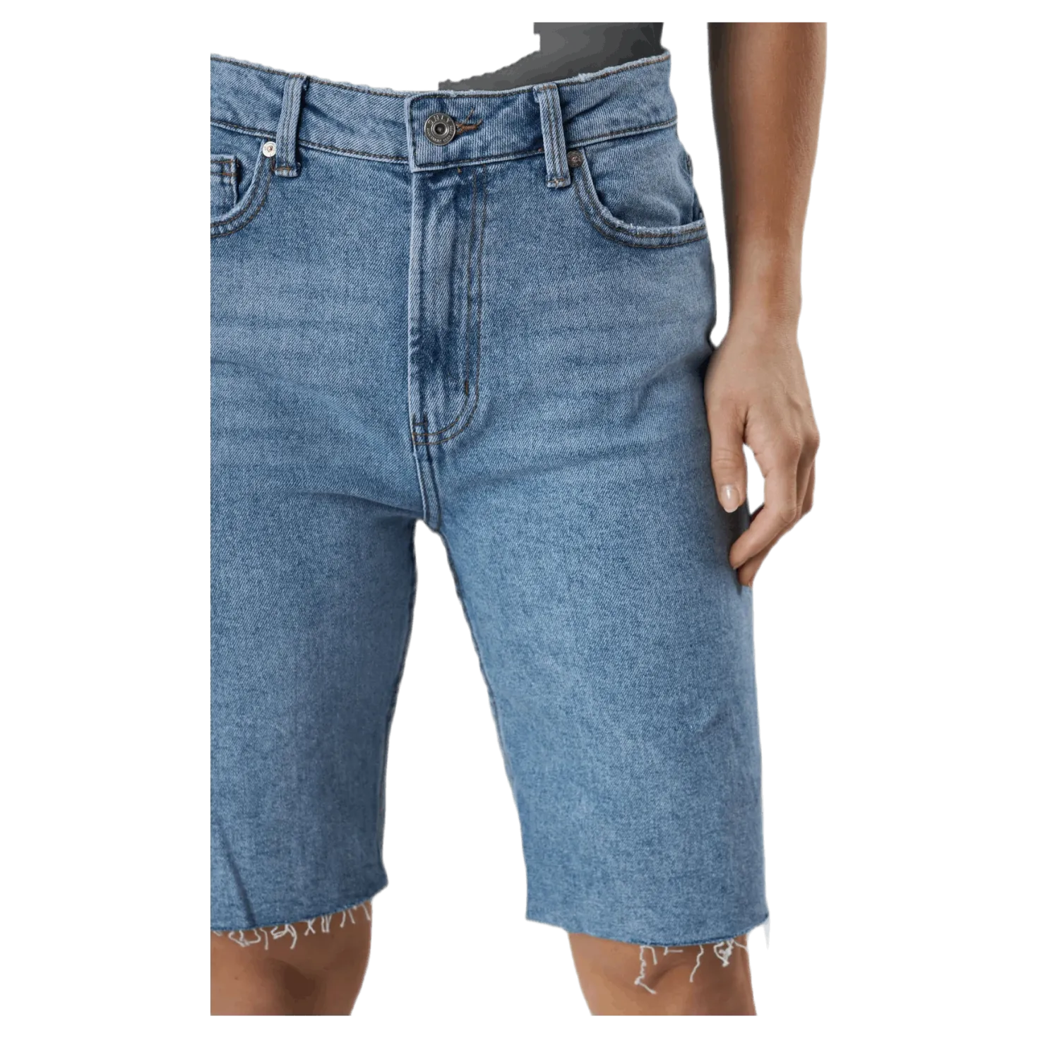 Emily Hw Long Shorts Raw Bb Mas0051 Blue