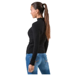 Emma L/S High Neck Top Jrs Black