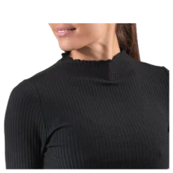 Emma L/S High Neck Top Jrs Black