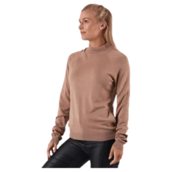 Esera Ls High Neck Knit Beige