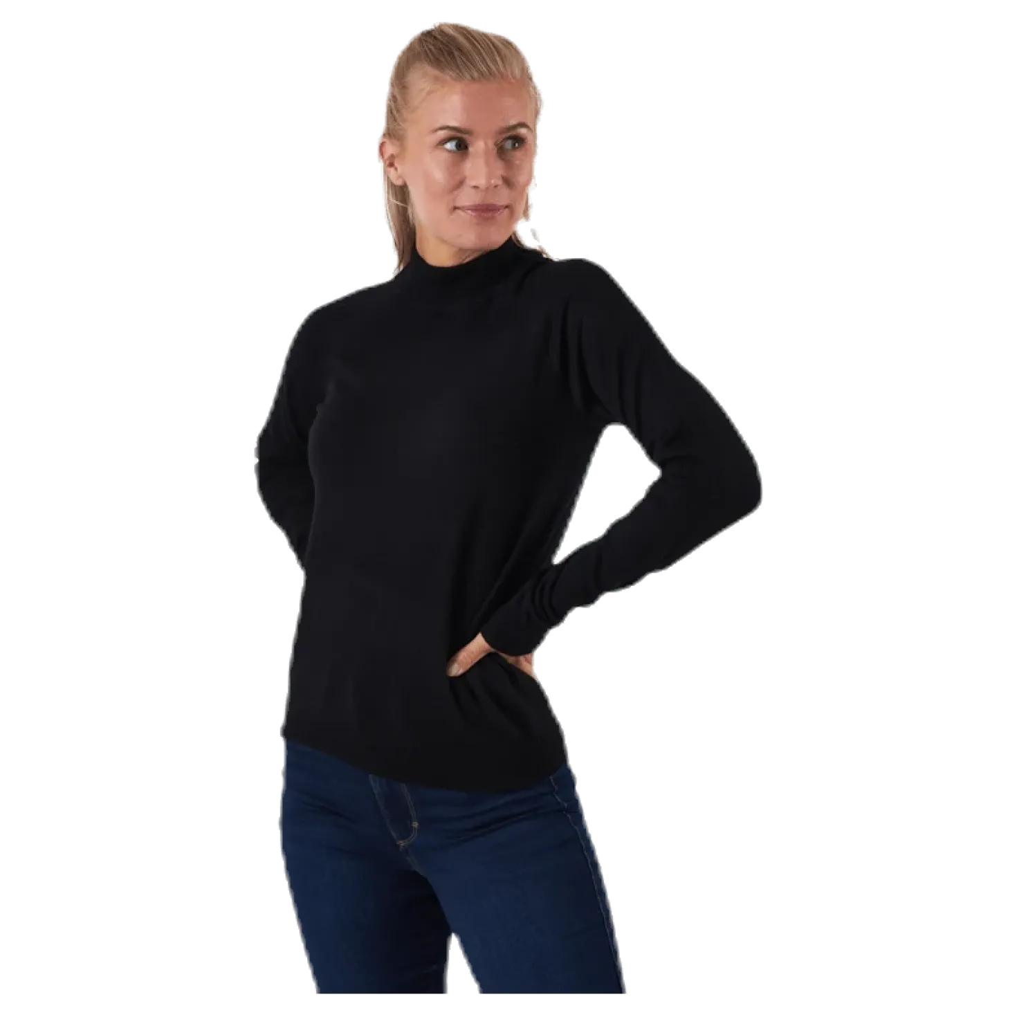 Esera Ls High Neck Knit Black